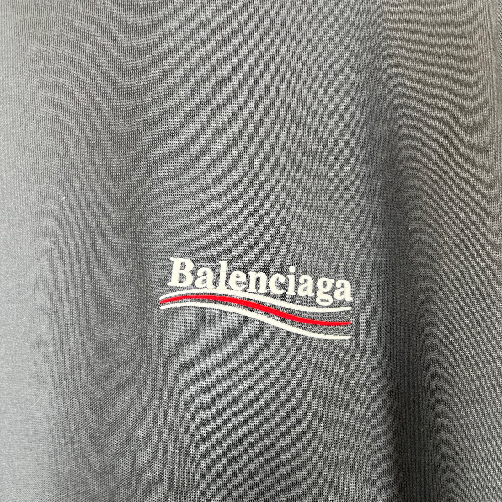 Balenciaga Dark Grey Campaign Logo T-Shirt Size M