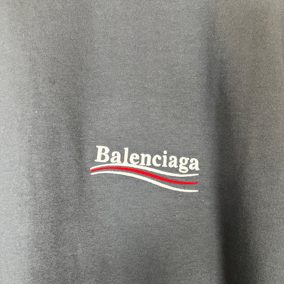 Balenciaga Dark Grey Campaign Logo T-Shirt Size M