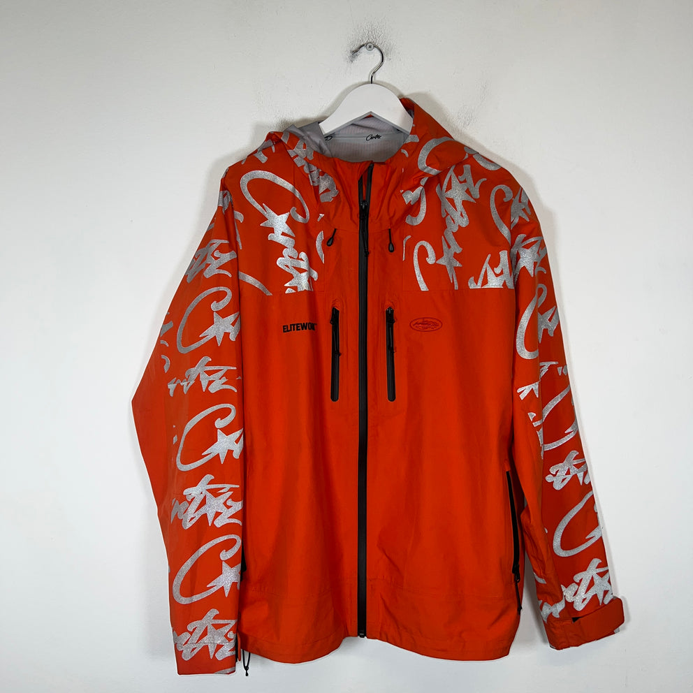 Corteiz Orange Elitework Waterproof Shell Jacket Size XL