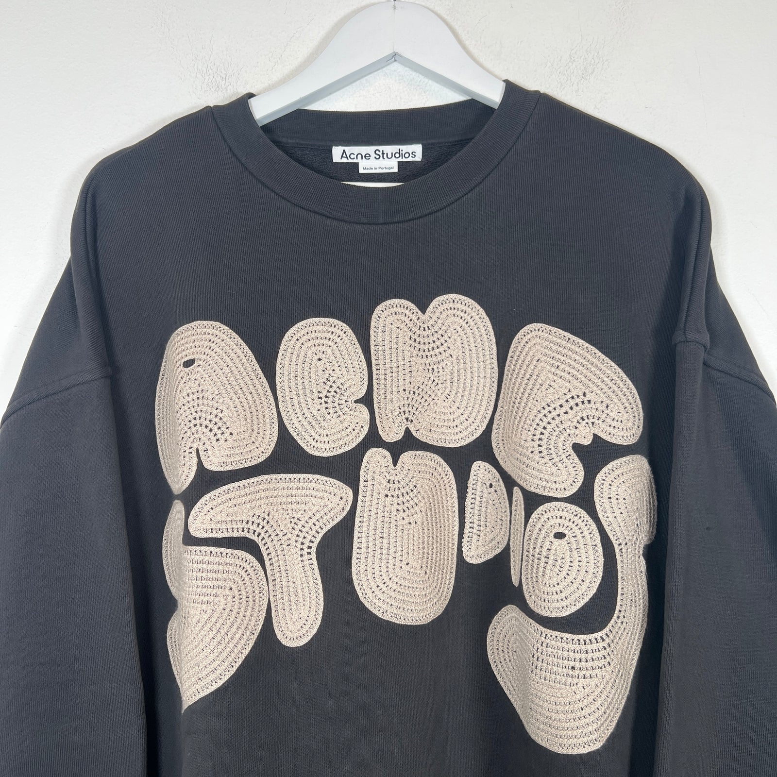 Acne Studios Grey Bubble Logo Crewneck Size L