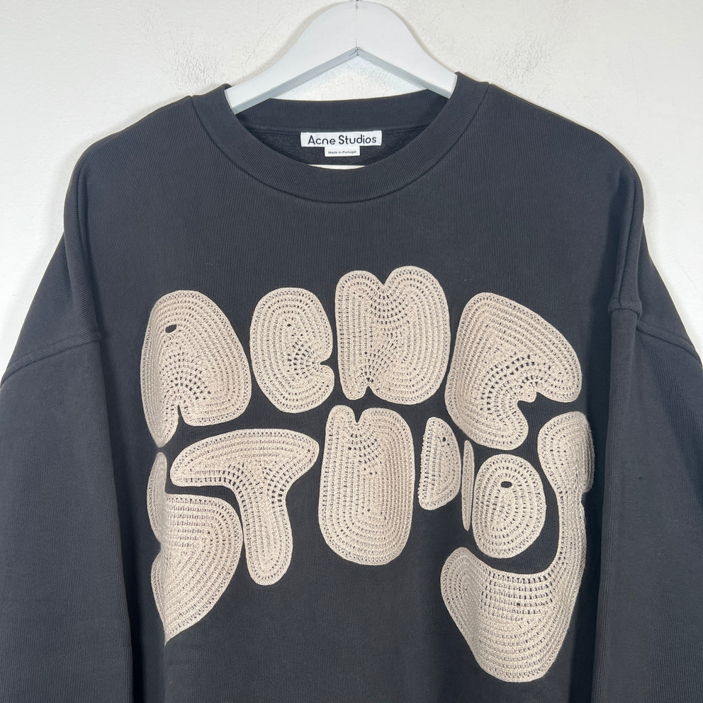 Acne Studios Grey Bubble Logo Crewneck Size L