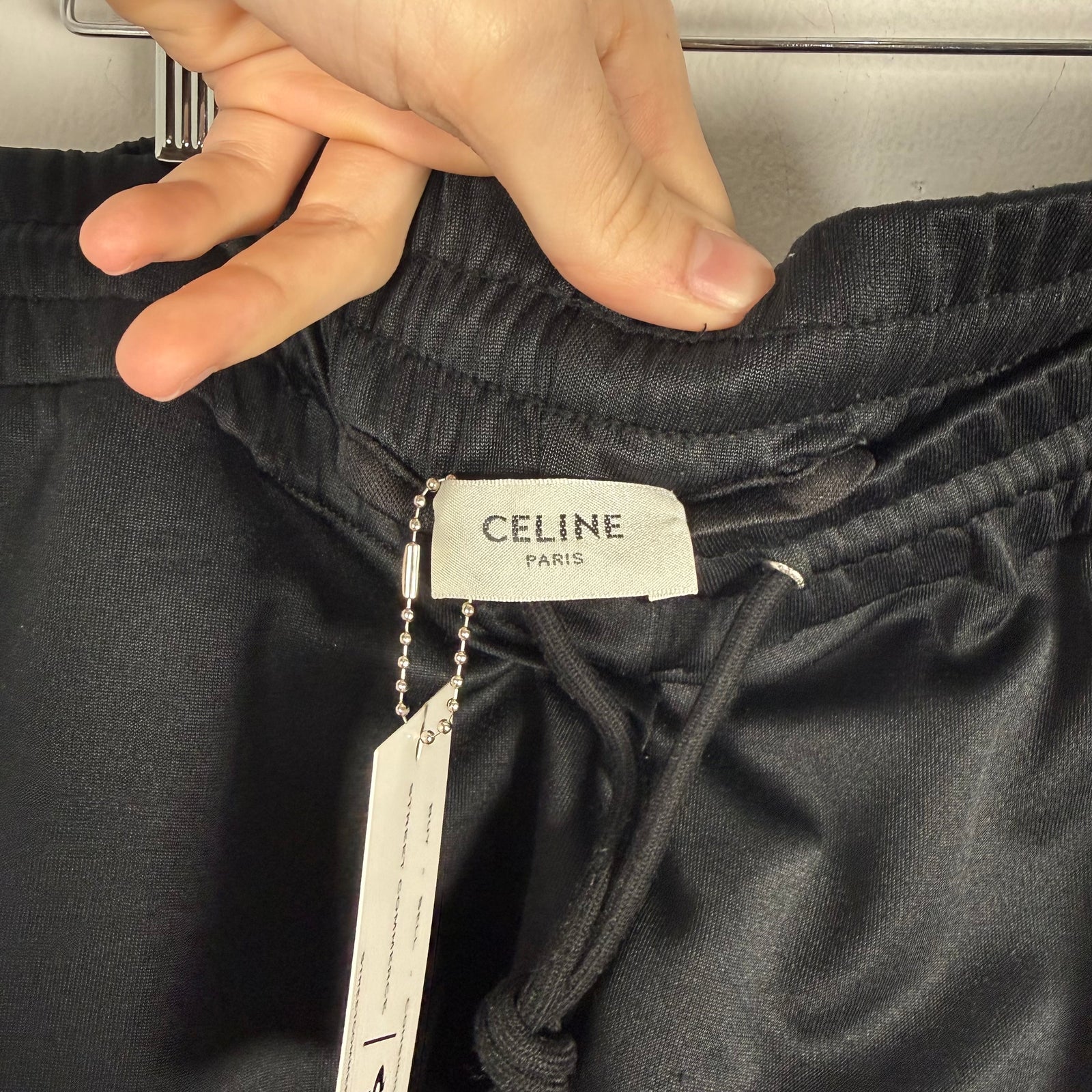 Celine Black Striped Logo Sweatpants Size M