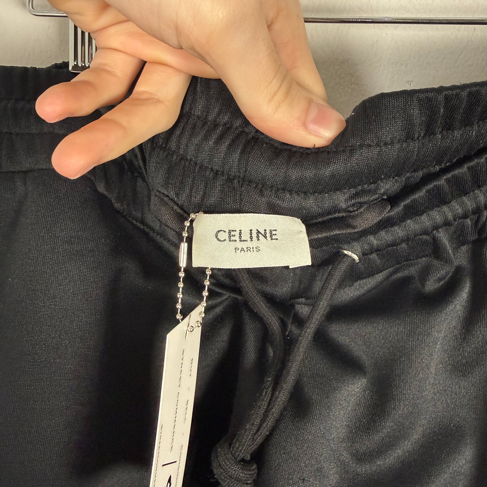 Celine Black Striped Logo Sweatpants Size M
