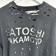 Satoshi Nakamoto Black Paint Splatter Logo T-Shirt Size XS
