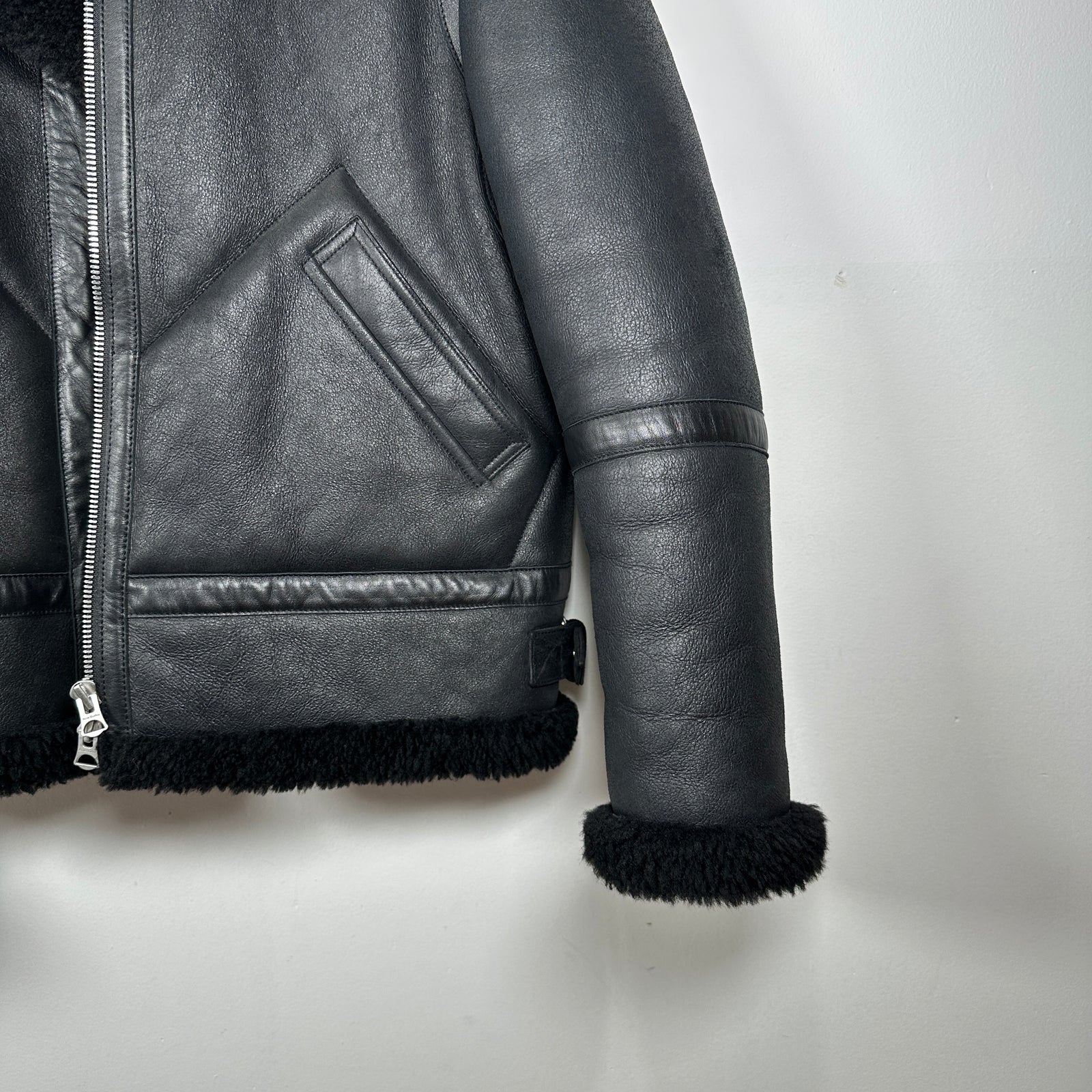Acne Sherling Flight Jacket Size 48