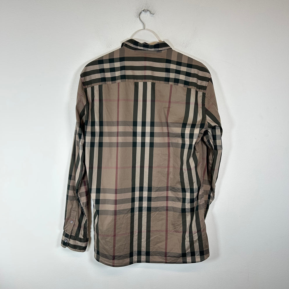Burberry Brit Brown Check Button-Up Shirt Size XL
