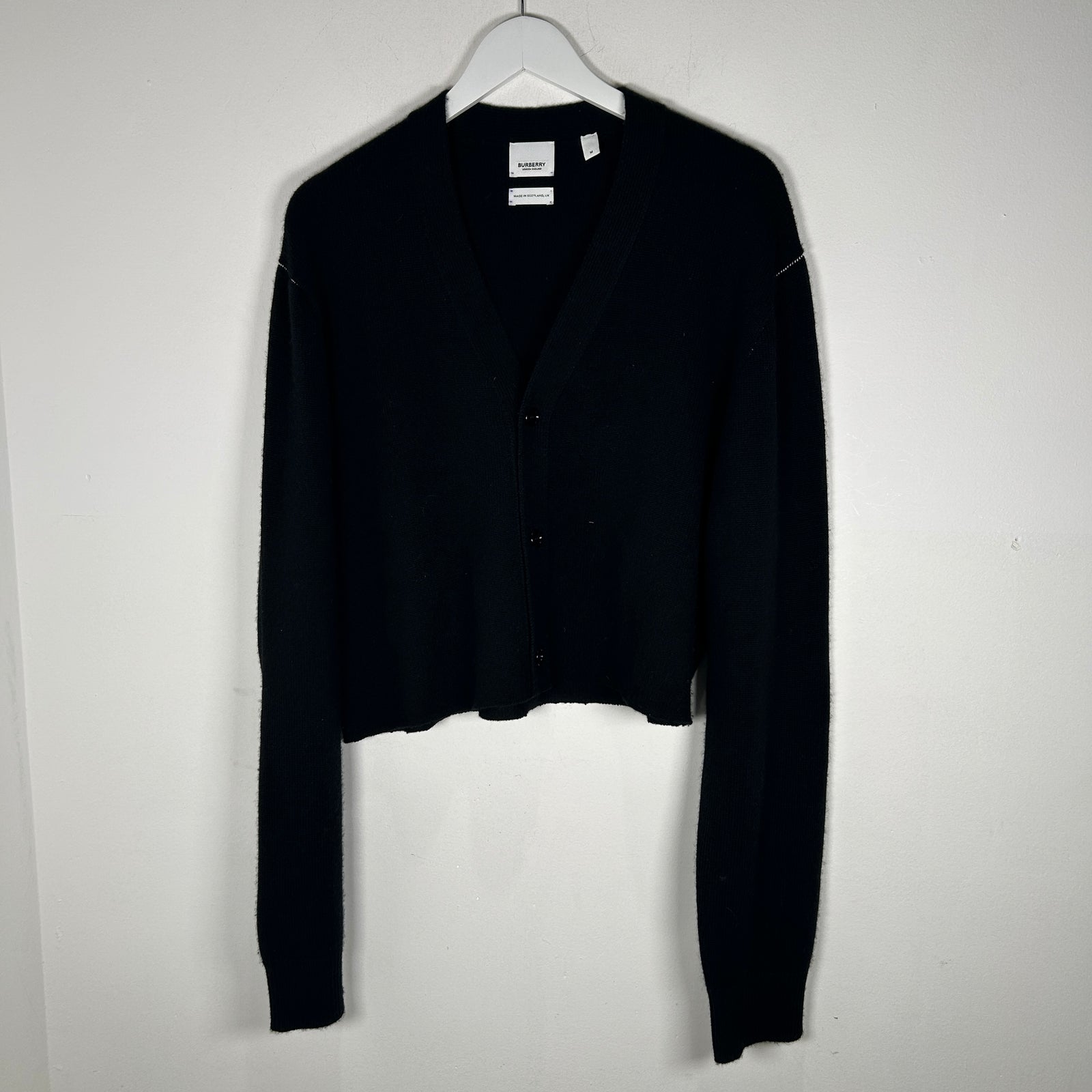 Burberry Cropped Black Cardigan Size M