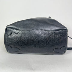 Prada Vintage Pebbled Leather Embossed Bauletto Bag