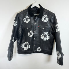 Denim Tears Black Leather Wreath Jacket Size L
