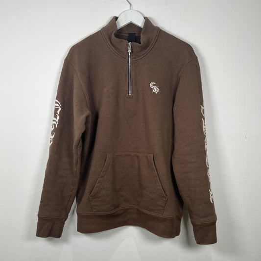 Chrome Hearts Brown 'Slo Ride14' 1/4 Zip Polo Size L