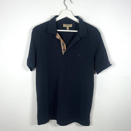 Burberry 1/4 Button Navy Polo