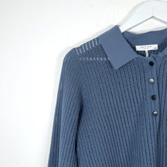 Rag & Bone Knitted Cropped Button-Up Polo Shirt