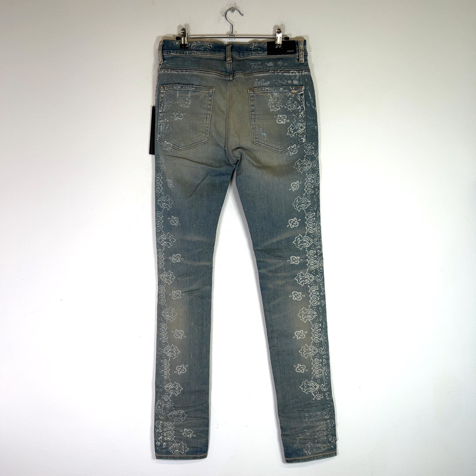 Amiri Clay Indigo Bleach Bandana Denim Jeans