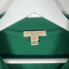 Burberry Green 1/4 Button Polo