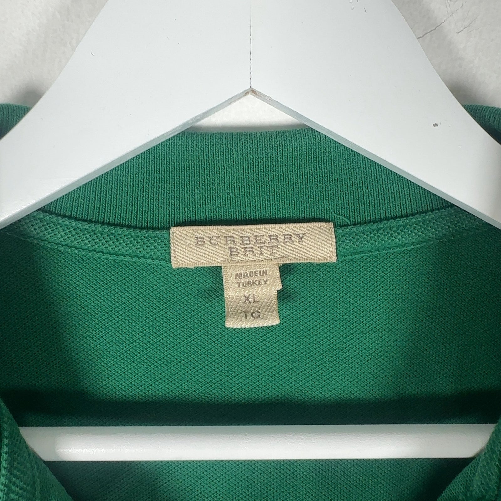Burberry Green 1/4 Button Polo
