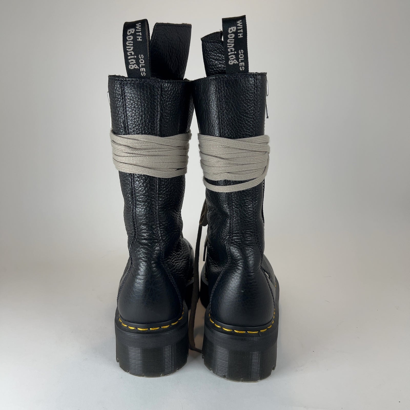 Rick Owens x Doc Martins 1918 DXML Tall Lace Up Leather Boots