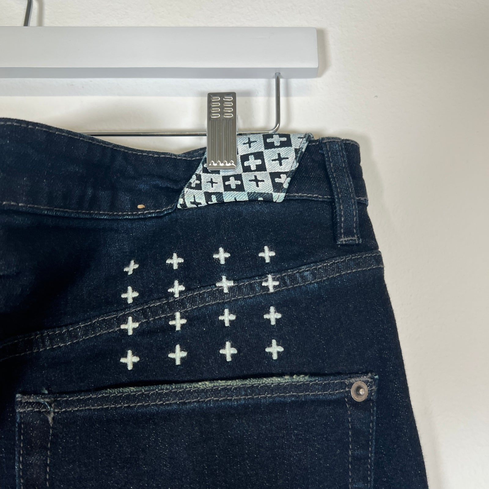 Ksubi Dark Blue Wash Checkerboard Size 36