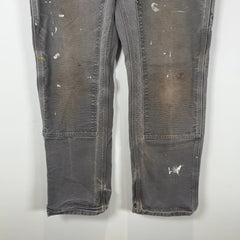 Carhartt Faded Grey Distressed 'Double Knee' Carpenter Pants