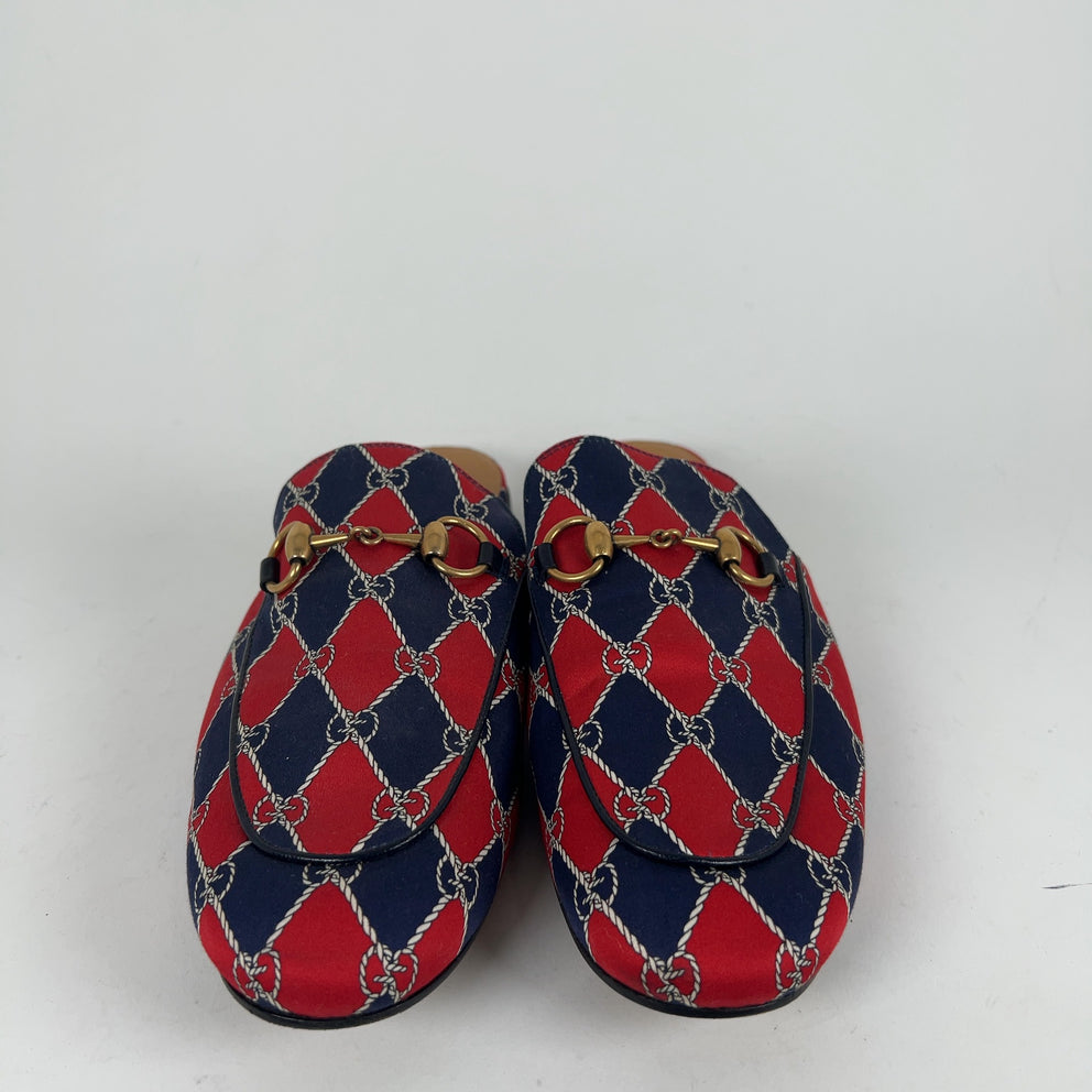Gucci Rhombus GG Horsebit Princetown Mules
