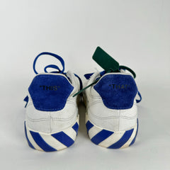 Off-White White/Royal Blue Vulcanized Canvas Low Top Sneaker Size 37
