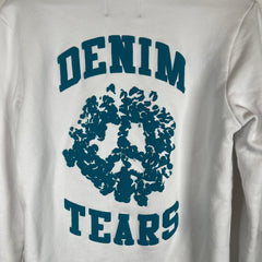 Denim Tears White/Blue University Zip-Up Hoodie Size M