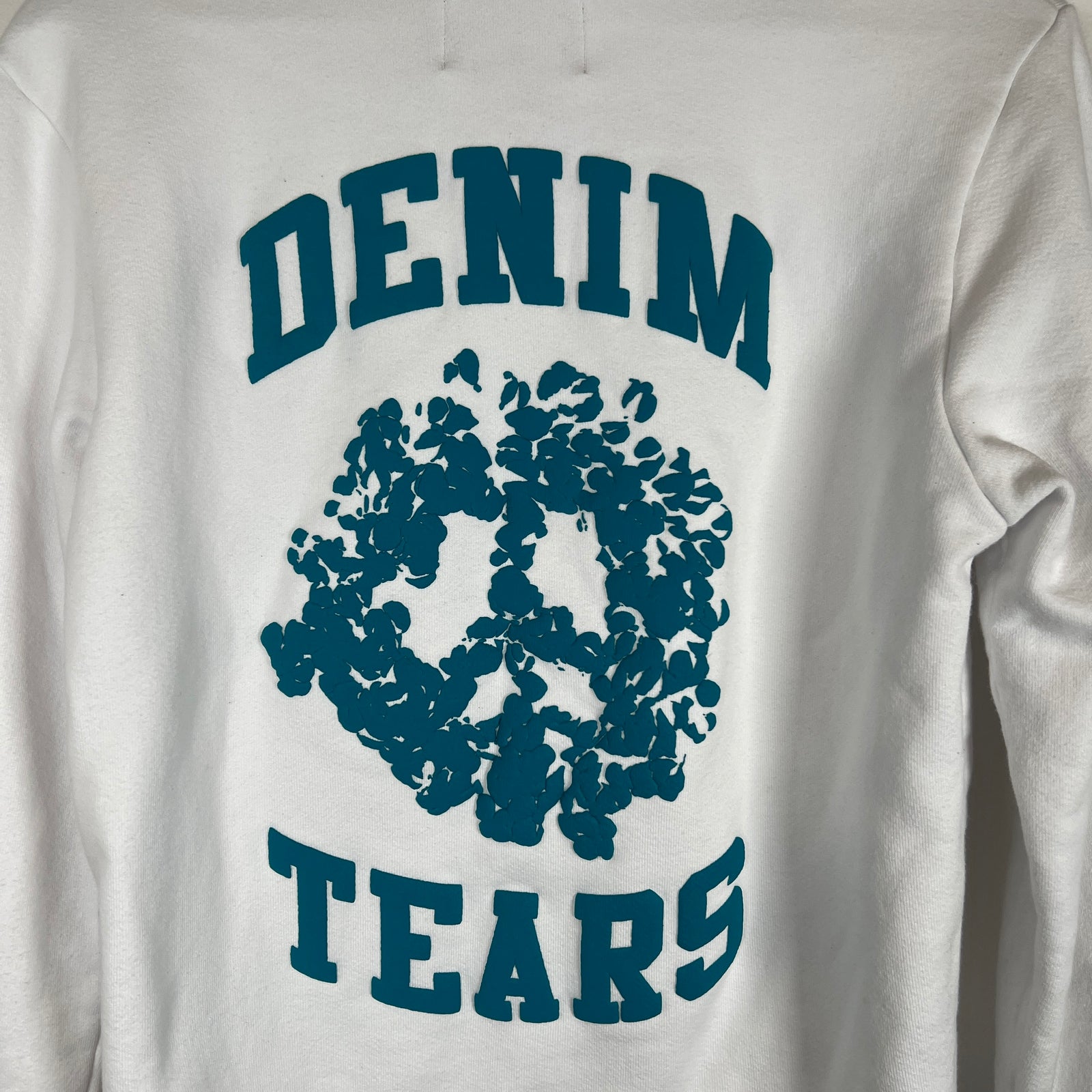 Denim Tears White/Blue University Zip-Up Hoodie Size M