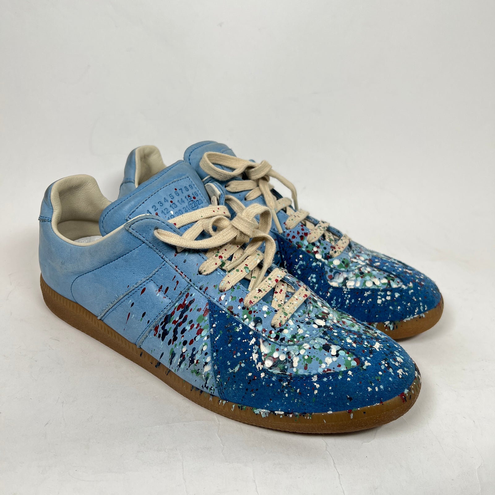 Maison Margiela Blue Paint Splatter Gats Size 43