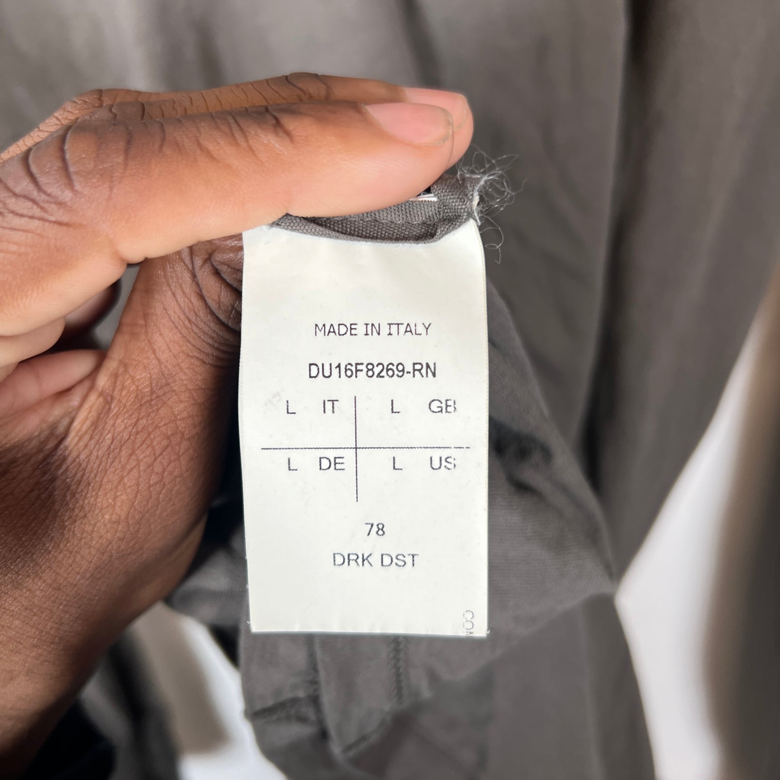 Rick Owens Drkshdw Dust Double Layer Longsleeve Size L