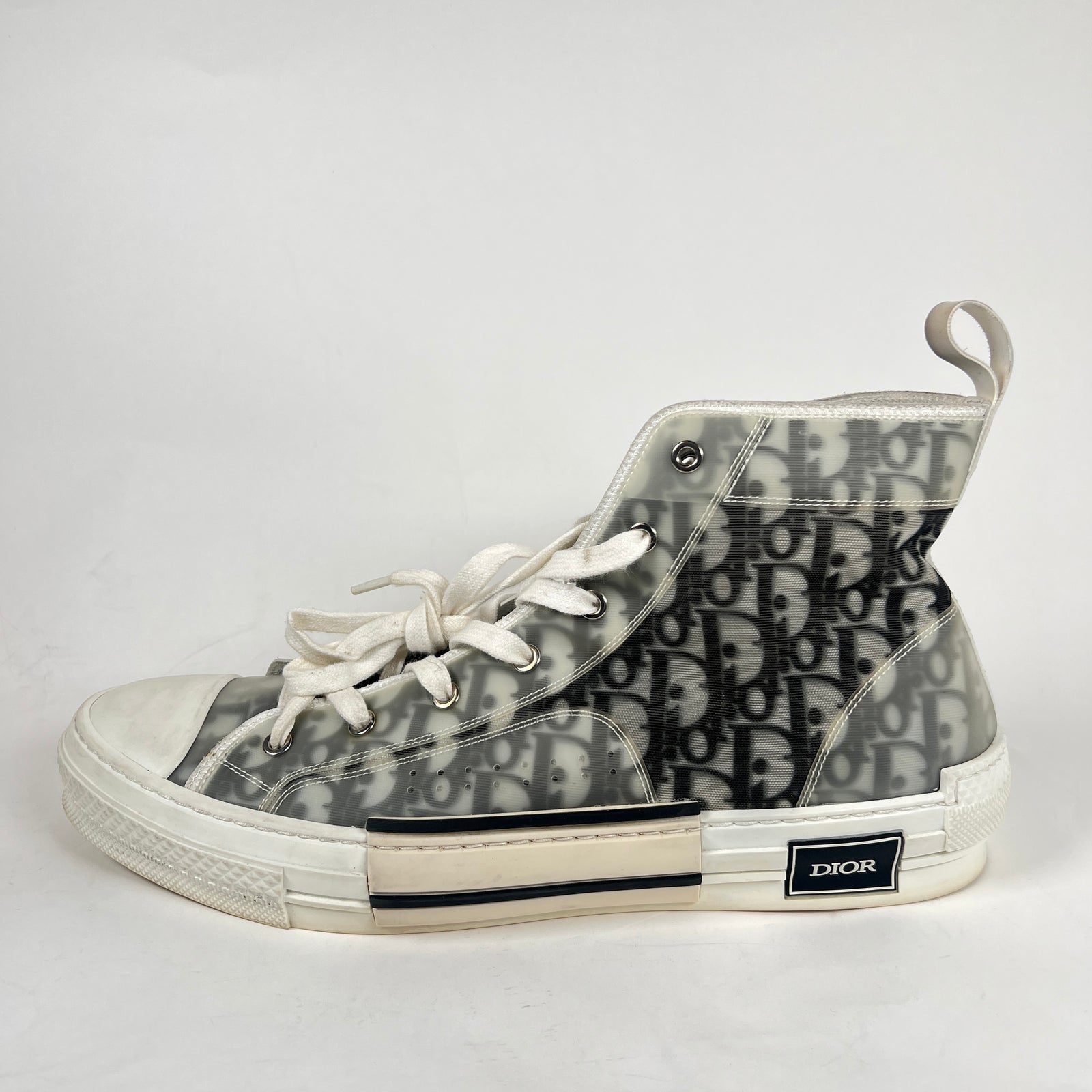 Dior B23 Black/White Oblique High-Top Sneaker Size 48