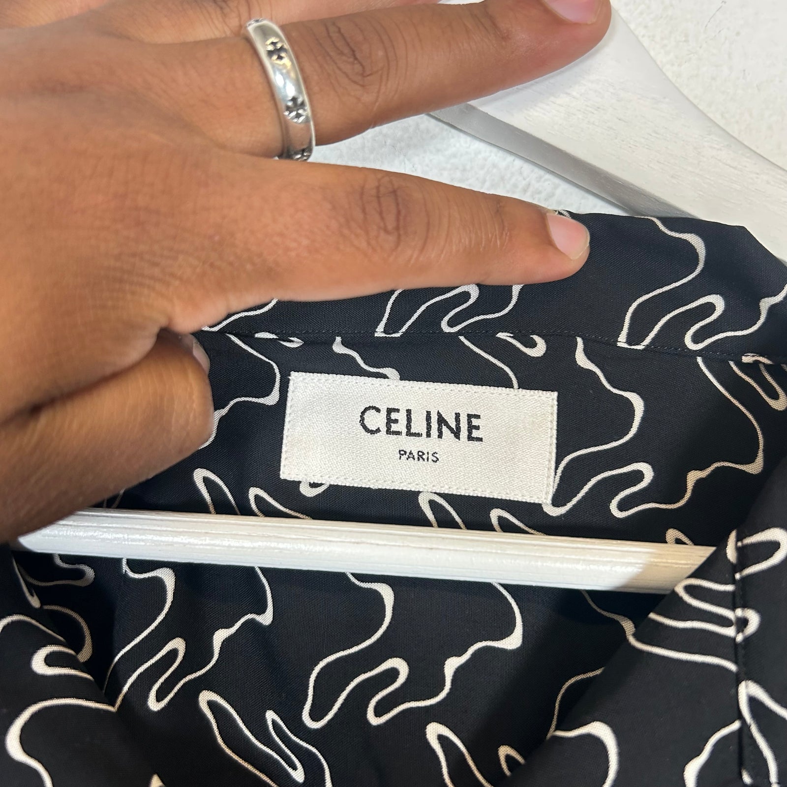 Celine Black Viscose Hawaiian Shirt Size L