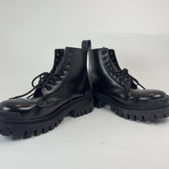 Balenciaga Black Leather Strike Boots
