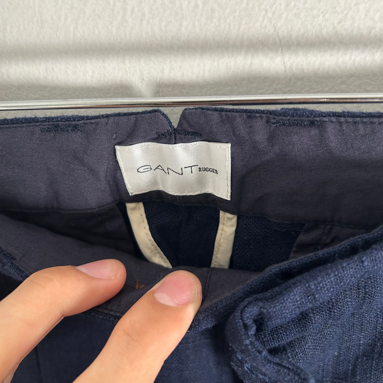 Gant Rugger Navy Linen Shorts Size 32
