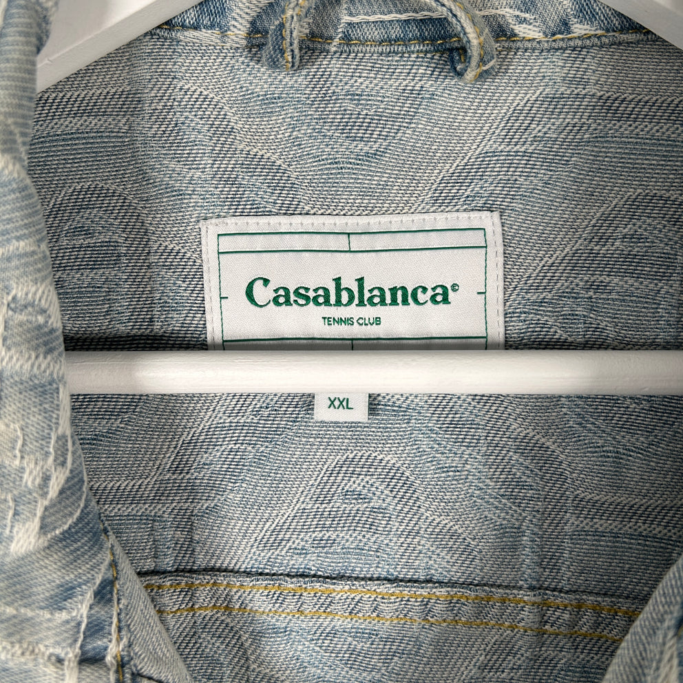 Casablanca Monogram Lightwash Denim Jacket Size XXL