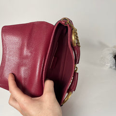 Gucci Guccissima Pink Canvas Horsebit Chain Clutch