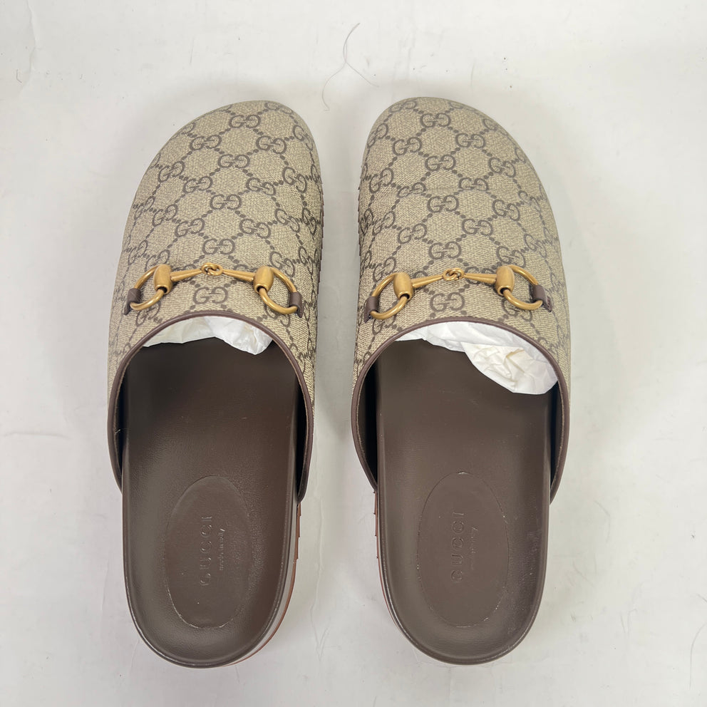 Gucci GG Supreme Monogram Horsebit Mules