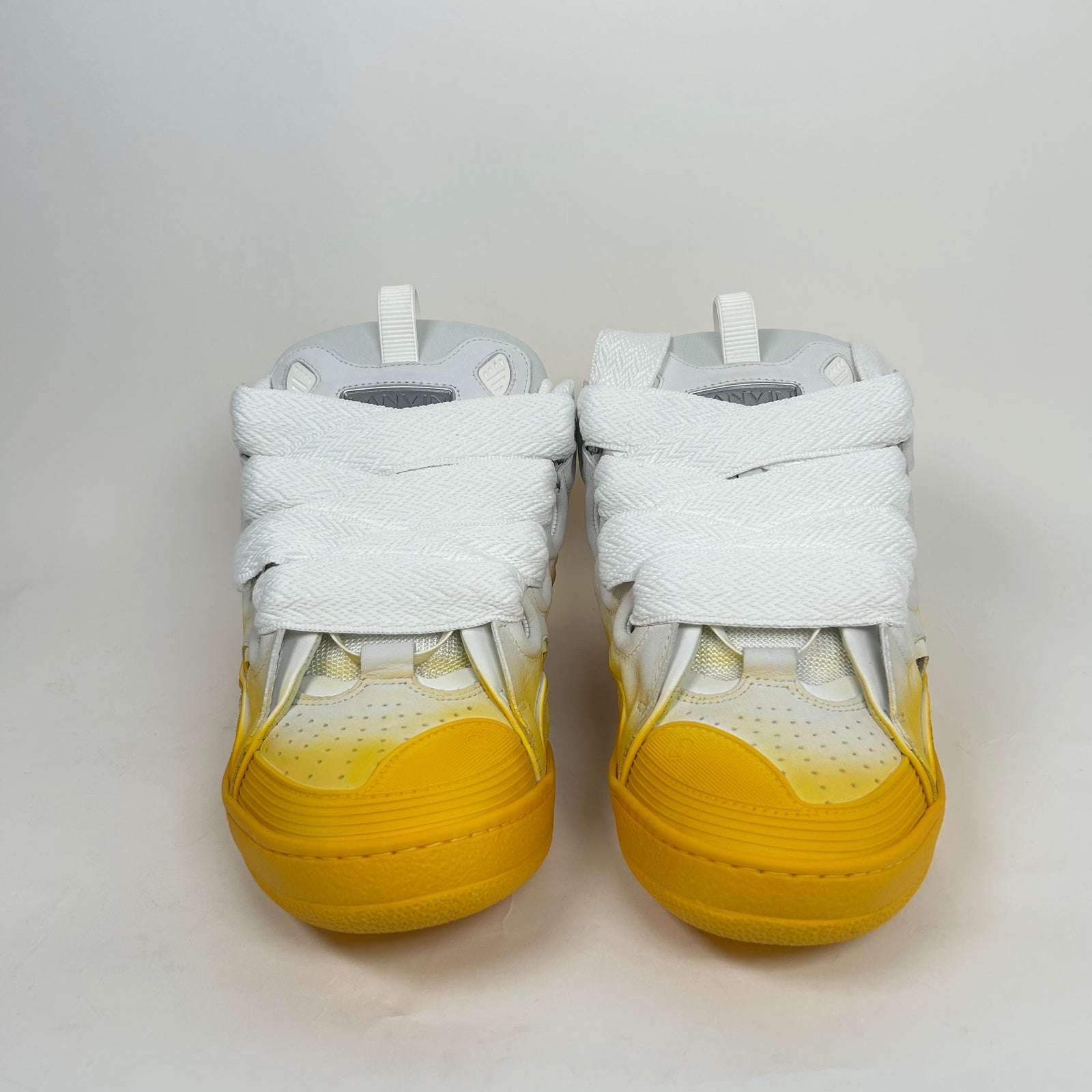 Lanvin Yellow Spray Paint Curb Sneaker Size 46