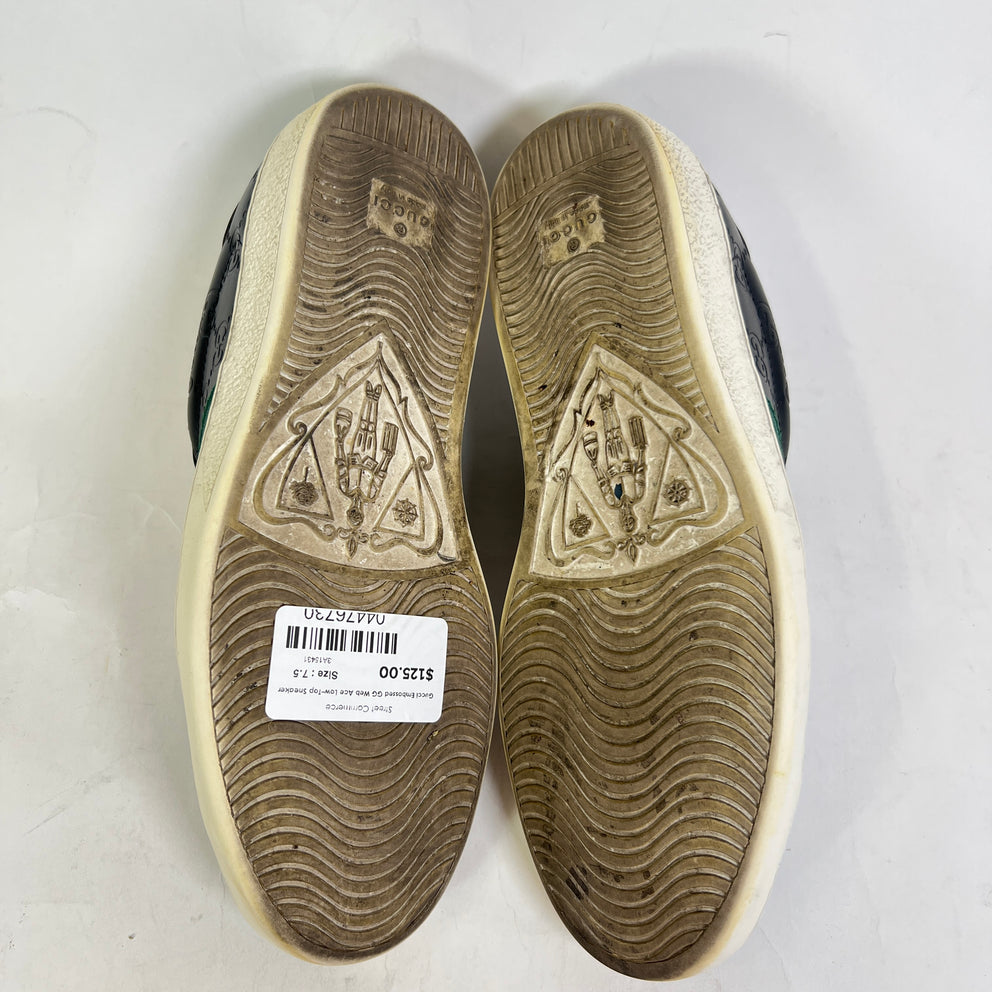 Gucci Embossed GG Web Ace Low-Top Sneaker