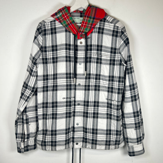 Off-White Checkered Flannel With Hood Size M