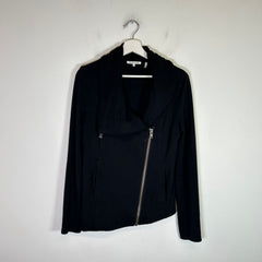 Helmut Lang Black Asymmetrical Zip-Up Hoodie Size S