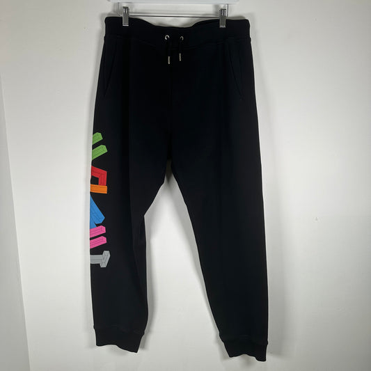 Helmut Lang Black 3D Logo Sweatpants Size L