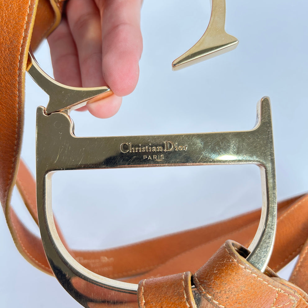 Christian Dior SS00 Gold 'CD' Jumbo Belt Size S