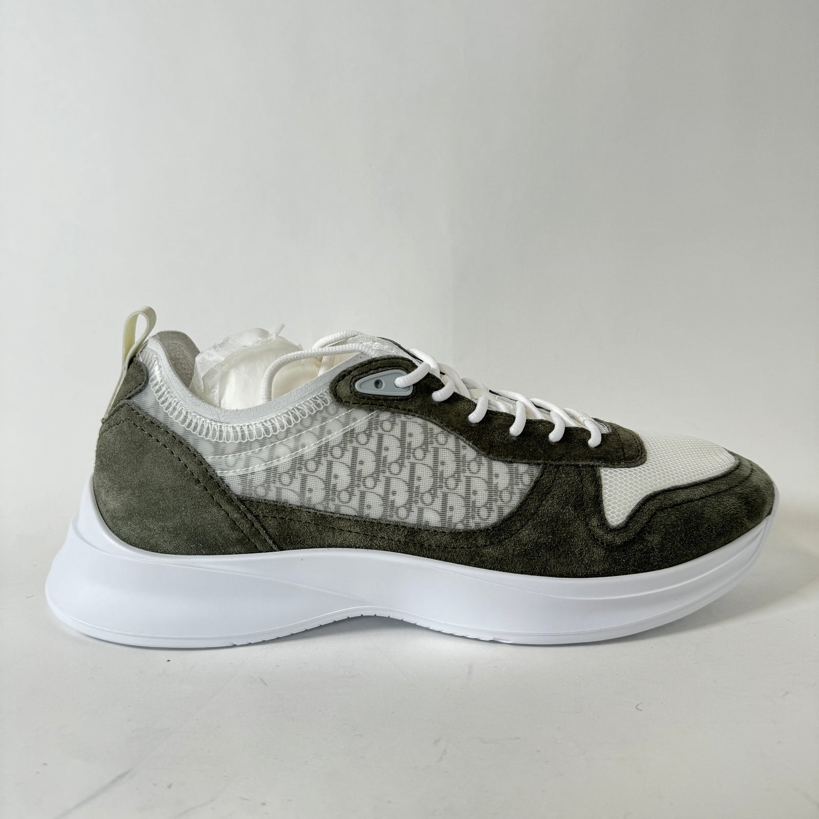Dior B25 Green Oblique Suede Runners Size 46