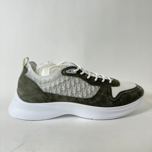 Dior B25 Green Oblique Suede Runners Size 46