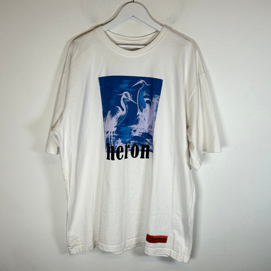 Heron Preston White Heron Graphic T-Shirt Size XL