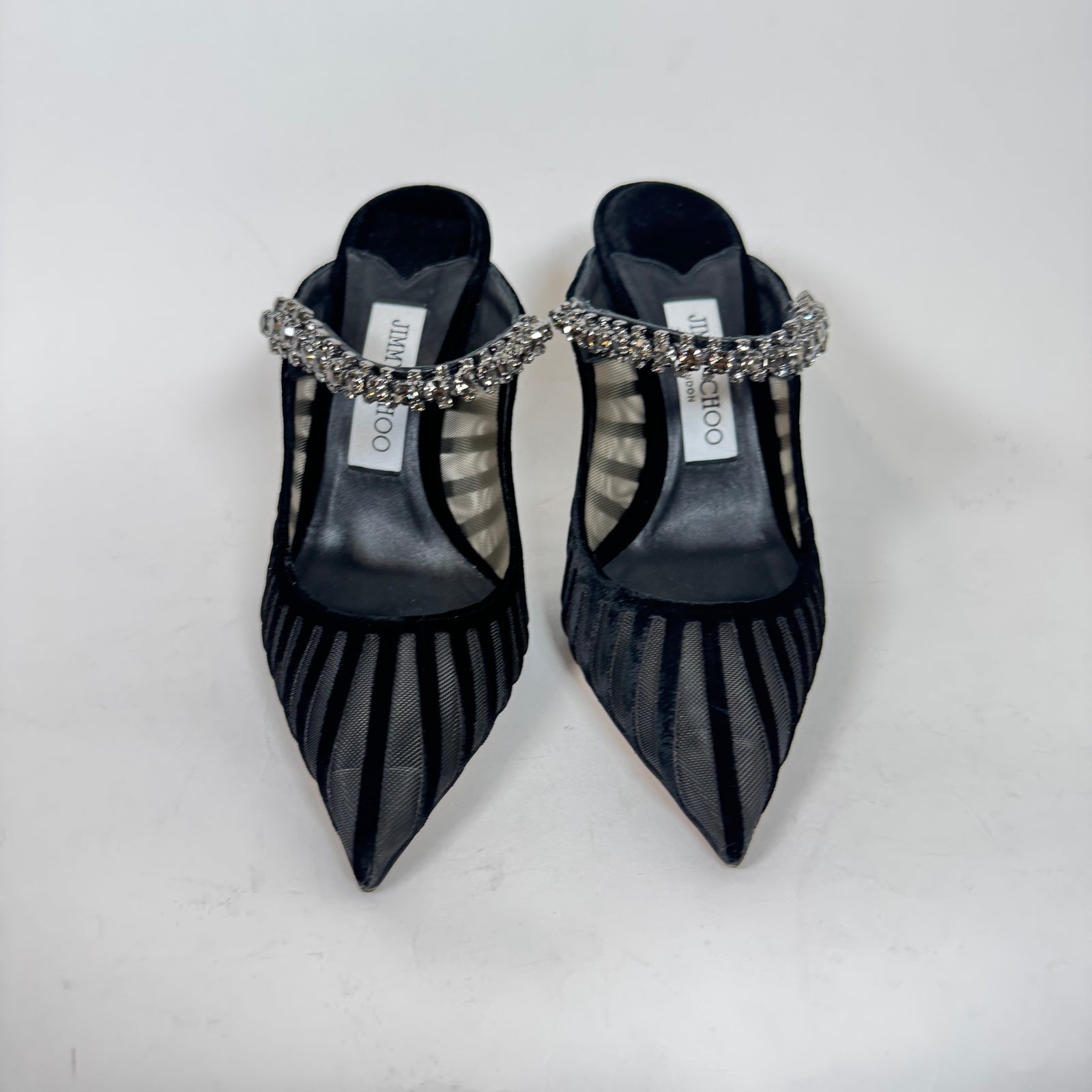 Jimmy Choo Bing 100 Crystal Embellished Heels Size 37.5