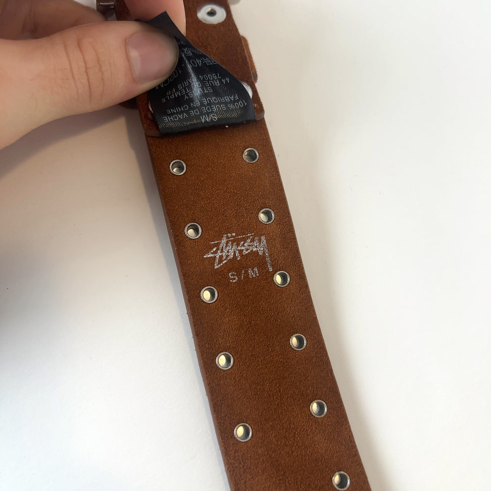 Stussy Suede 8-Ball Studded Belt