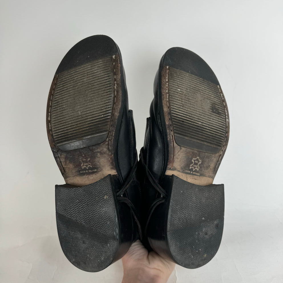 Dirk Bikkemburgs Black Leather Lace Through Heel Boots Size 44
