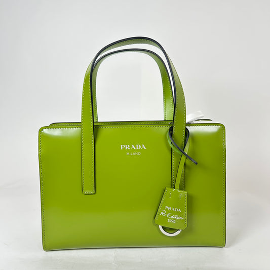 Prada Olive Green Mini Re-Edition 1995 Leather Handbag