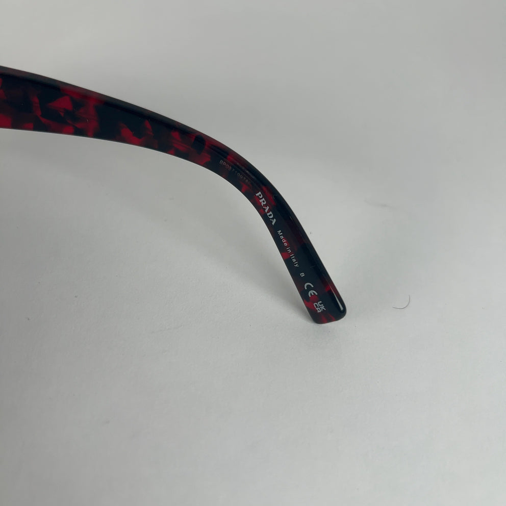 Prada Red Marble Acetate Sunglasses