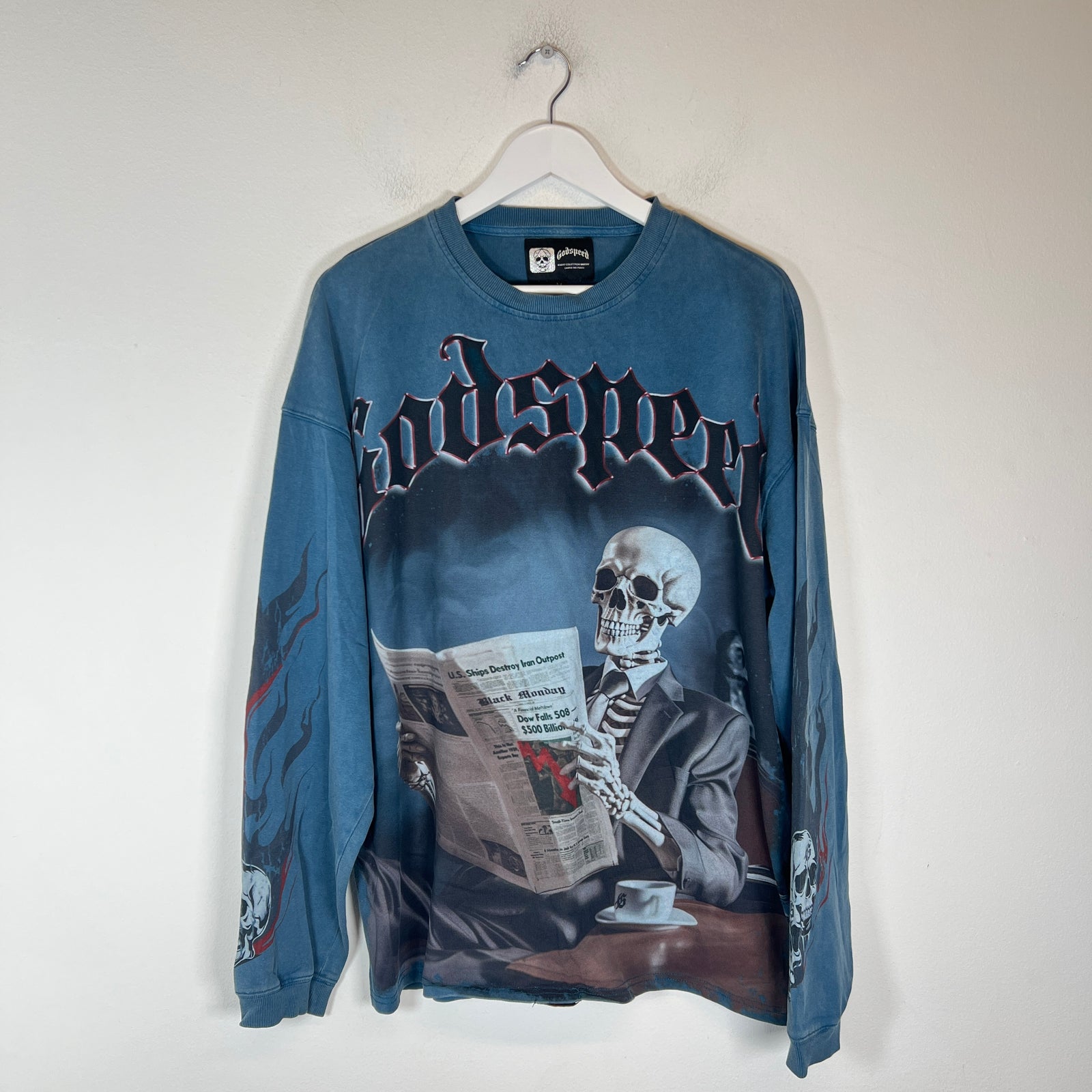 Godspeed Teal Black Monday Longsleeve Size M
